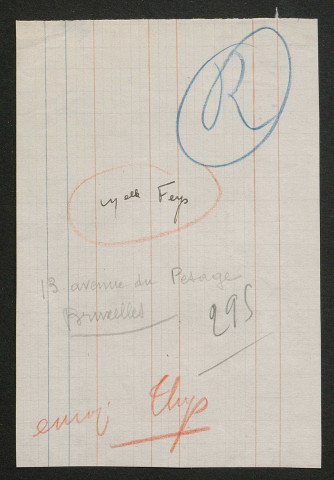 Témoignage de Feys, Georgine#Frere, Barfle C. et correspondance avec Jacques Péricard