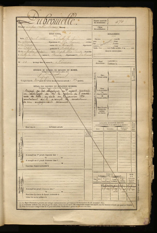 Dubromelle, Eugène Arthur Isidore, né le 23 avril 1865 à Nouvion (Somme), classe 1885, matricule n° 570, Bureau de recrutement d'Abbeville