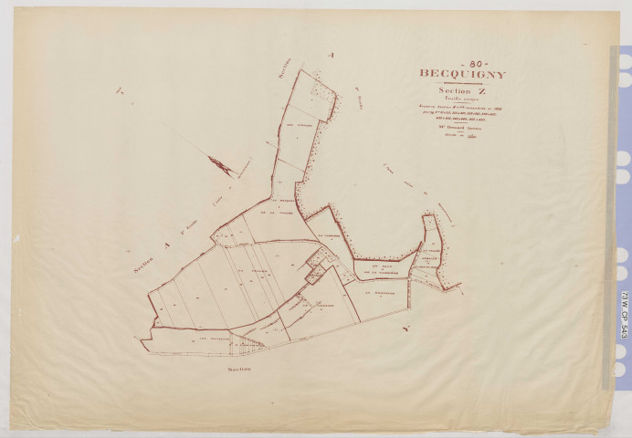 Plan du cadastre rénové - Becquigny : section Z