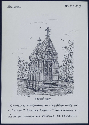 Favières : chapelle funéraire au cimetière - (Reproduction interdite sans autorisation - © Claude Piette)