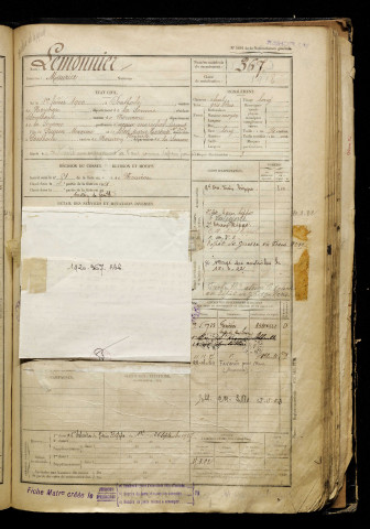 Lemonnier, Maurice, né le 01 février 1900 à Ponthoile (Somme), classe 1920, matricule n° 367, Bureau de recrutement d'Abbeville