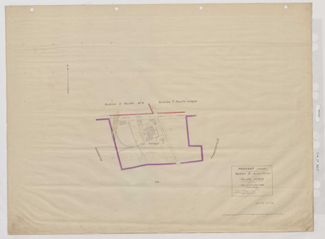 Plan du cadastre rénové - Proyart : section D