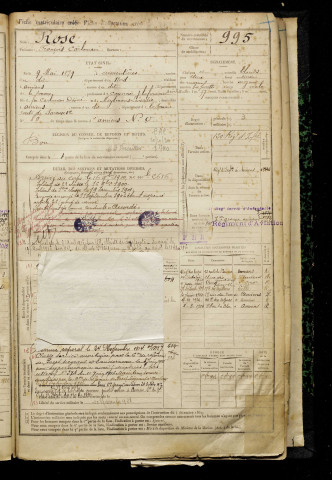 Rose, François Carloman, né le 09 mai 1879 à Armentières (Nord), classe 1899, matricule n° 995, Bureau de recrutement d'Amiens