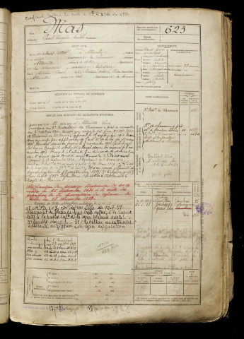 Mas, Paul Eugène Anatole, né le 10 mars 1890 à Abbeville (Somme), classe 1910, matricule n° 623, Bureau de recrutement d'Abbeville