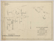 Lignières-Châtelain. Commissariat à la Reconstruction Immobilière. Plan des îlots sinistrés