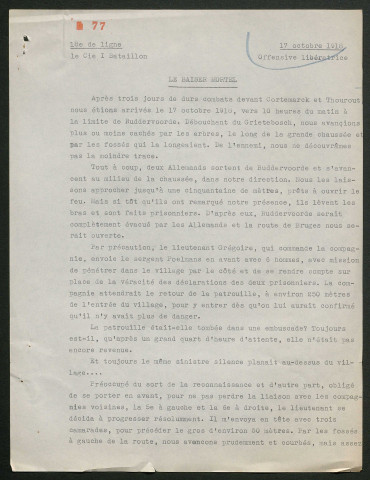 Témoignage de Gillard, J. et correspondance avec Jacques Péricard