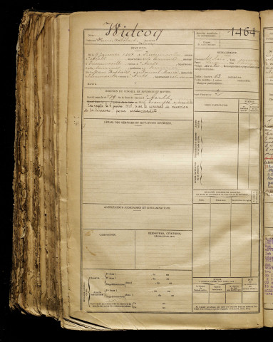 Widcoq, Henri Adhélard Octave, né le 09 janvier 1897 à Fressenneville (Somme), classe 1917, matricule n° 1464, Bureau de recrutement d'Amiens
