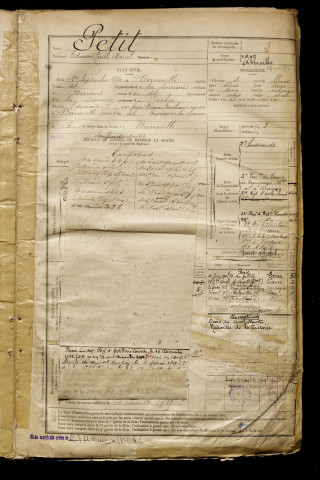 Petit, Edouard Emile Marcel, né le 01 septembre 1880 à Bernaville (Somme), classe 1900, matricule n° 5, Bureau de recrutement d'Abbeville