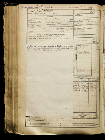Habart, René André, né le 29 novembre 1896 à Bray-sur-Somme (Somme), classe 1916, matricule n° 304, Bureau de recrutement de Péronne