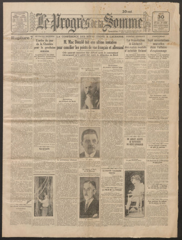 Le Progrès de la Somme, numéro 19299, 30 juin 1932