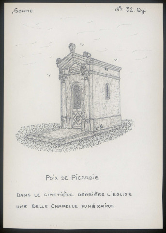 Poix-de-Picardie : belle chapelle funéraire dans le cimetière - (Reproduction interdite sans autorisation - © Claude Piette)
