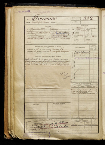 Fournier, André Alfred Edouard, né le 11 janvier 1900 à Rosières-en-Santerre (Somme), classe 1920, matricule n° 552, Bureau de recrutement d'Amiens