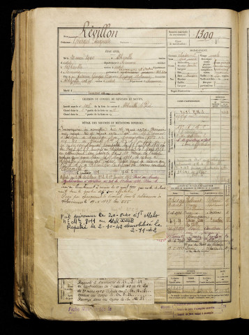 Révillon, Georges Auguste, né le 20 mai 1900 à Abbeville (Somme), classe 1920, matricule n° 1399, Bureau de recrutement d'Abbeville