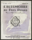 L'Automobile au Pays Picard. Revue de l'Automobile et du Tourisme. Organe officiel de l'Automobile-Club de Picardie et de l'Aisne, 387, janvier 1957