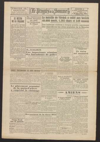 Le Progrès de la Somme, numéro 23182, 23 - 24 janvier 1944