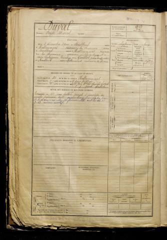 Duval, Virgile Marcel, né le 03 décembre 1900 à Bailleul (Somme), classe 1920, matricule n° 32, Bureau de recrutement d'Abbeville