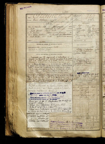Ozenne, Henri Alphonse, né le 13 décembre 1899 à Yzengremer (Somme), classe 1919, matricule n° 784, Bureau de recrutement d'Abbeville