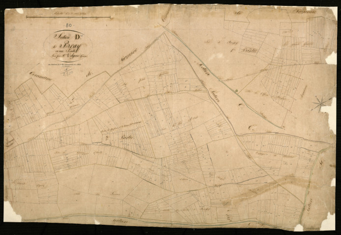Plan du cadastre napoléonien - Bray-sur-Somme (Bray) : D1 et D2