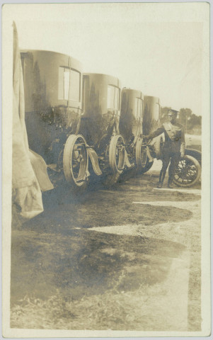 A FEW OF OUR CADILLAC LIMOUSINE. CAPT. DEGARMO IN NEAR PARK BORDEAUX FRANCE JULY 15 1918