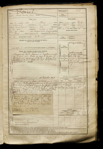 Poiret, Marie Camille Julien, né le 25 octobre 1885 à Allery (Somme), classe 1905, matricule n° 414, Bureau de recrutement d'Abbeville