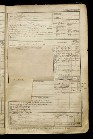Gorlier, Charles Jean François, né le 30 juillet 1896 à Croisilles (Pas-de-Calais), classe 1916, matricule n° 1061, Bureau de recrutement d'Amiens