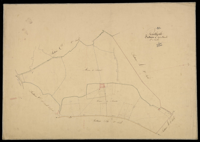 Plan du cadastre napoléonien - Ponthoile : Hamel, E1