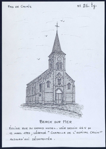 Berck (Pas-de-Calais) : église rue du grand hôtel - (Reproduction interdite sans autorisation - © Claude Piette)