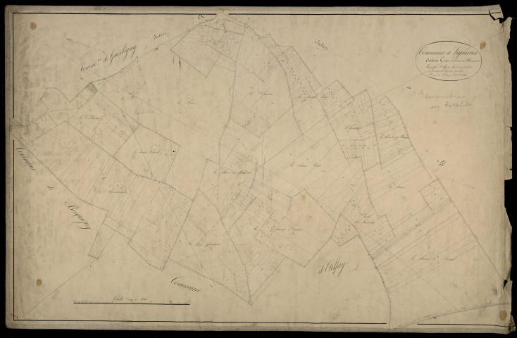 Plan du cadastre napoléonien - Lignieres : Chemin de Montdidier (Le), C