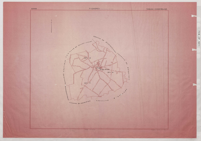 Plan du cadastre rénové - Fignières : tableau d'assemblage (TA)