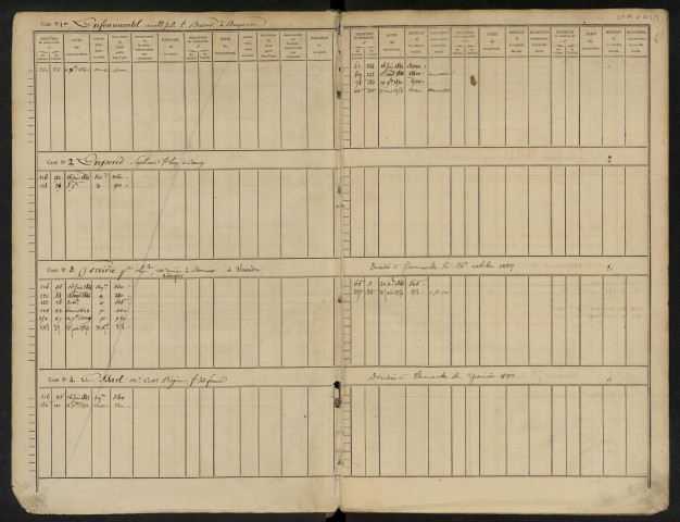 Répertoire des formalités hypothécaires, du 16/06/1845 au 13/03/1846, volume n° 69 (Conservation des hypothèques de Doullens)