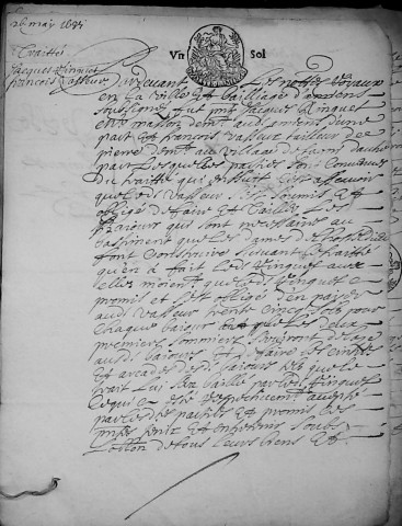 Etude de Me Martin Caron à Amiens (étude n°4). Minutes de l'année 1681