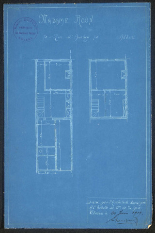 Albert. Demande d'indemnisation des dommages de guerre : dossier Roux