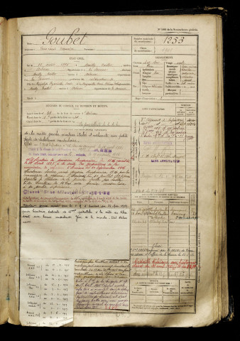 Goubet, Pierre Louis Maurice, né le 12 août 1895 à Mailly-Maillet (Somme), classe 1915, matricule n° 1253, Bureau de recrutement d'Abbeville