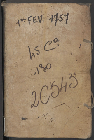 Contrôle des actes du bureau d’Amiens pour la période du 1er février 1757 au 28 juin 1757