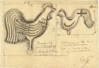 Nouveau coq posé le 18 octobre 1887, cathédrale d'Amiens, ciuvre rougé doré, par Albert Roze