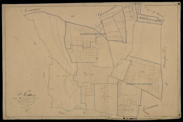 Plan du cadastre napoléonien - Poix-De-Picardie (Saint-Romain) : Haie (La) ; Frocourt, B1