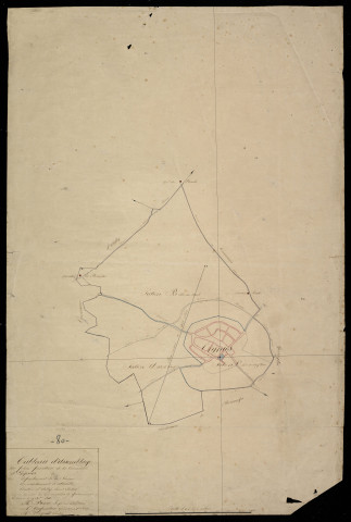 Plan du cadastre napoléonien - Ergnies : tableau d'assemblage