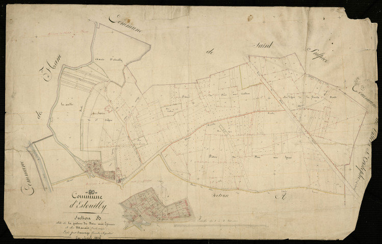Plan du cadastre napoléonien - Ham (Estouilly) : Pâture du Bois aux Epines (La)) ; Marais (Les), B
