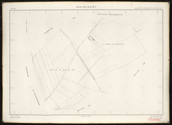 Plan du cadastre rénové - Woincourt : section E
