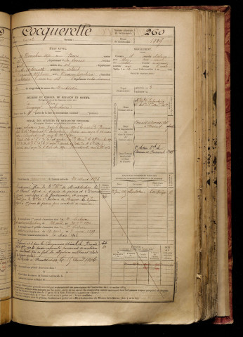 Cocquerelle, Léopold, né le 30 décembre 1870 à Boves (Somme), classe 1890, matricule n° 260, Bureau de recrutement de Péronne