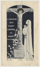 L'amour est comme la mort. Souvenir de première communion. Image de communion de Suzanne Sénéchal en la basilique de Saint-Quentin, le 29 juillet 1947