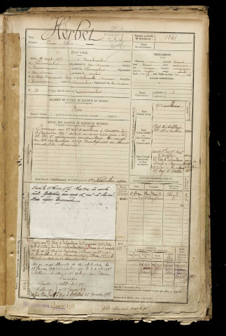 Herbet, Léon Jules, né le 12 avril 1876 à Ramburelles (Somme), classe 1896, matricule n° 1241, Bureau de recrutement d'Abbeville