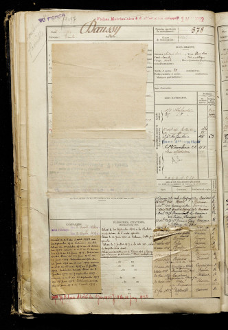 Daussy, Emile, né le 23 mars 1893 à Eppeville (Somme), classe 1913, matricule n° 578, Bureau de recrutement de Péronne