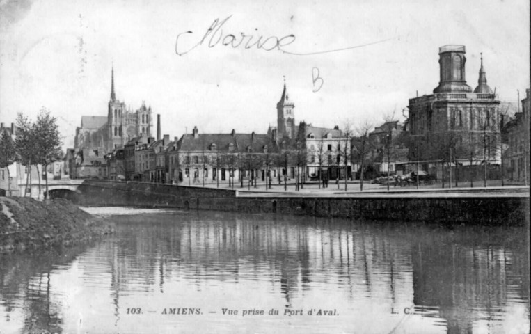 Amiens. Vue prise du Port d'Aval