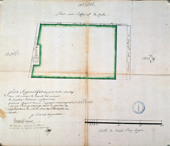 Plan figuratif de la partie vendue à tourber dans le marais du Hamel, dit Marais de Bracheux