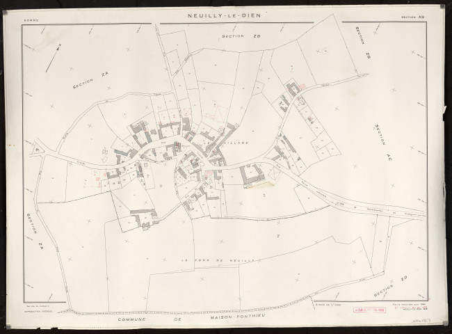 Plan du cadastre rénové - Neuilly-le-Dien : section AB