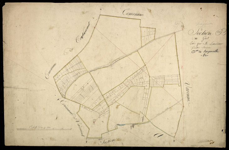 Plan du cadastre napoléonien - Harponville : B
