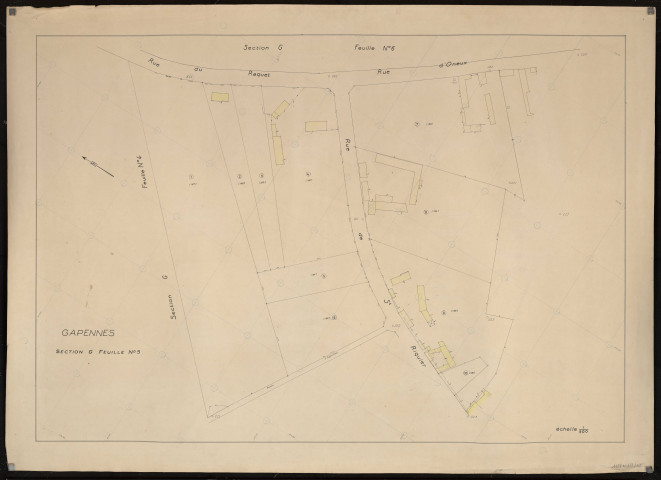 Plan du cadastre rénové - Gapennes : section G5