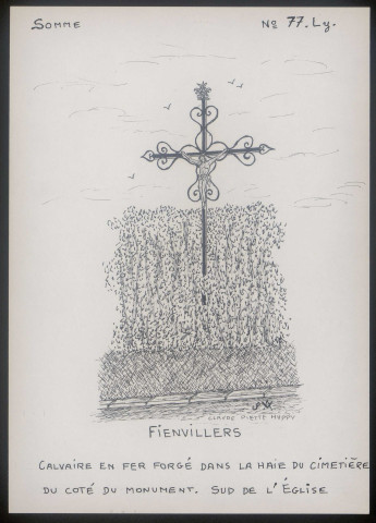 Fienvillers : calvaire en fer forgé - (Reproduction interdite sans autorisation - © Claude Piette)