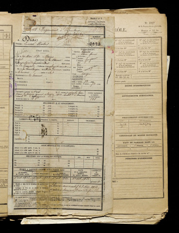 Dian, Lucien Hubert, né le 20 mai 1890 à Reims (Marne), classe 1910, matricule n° 801, Bureau de recrutement d'Amiens